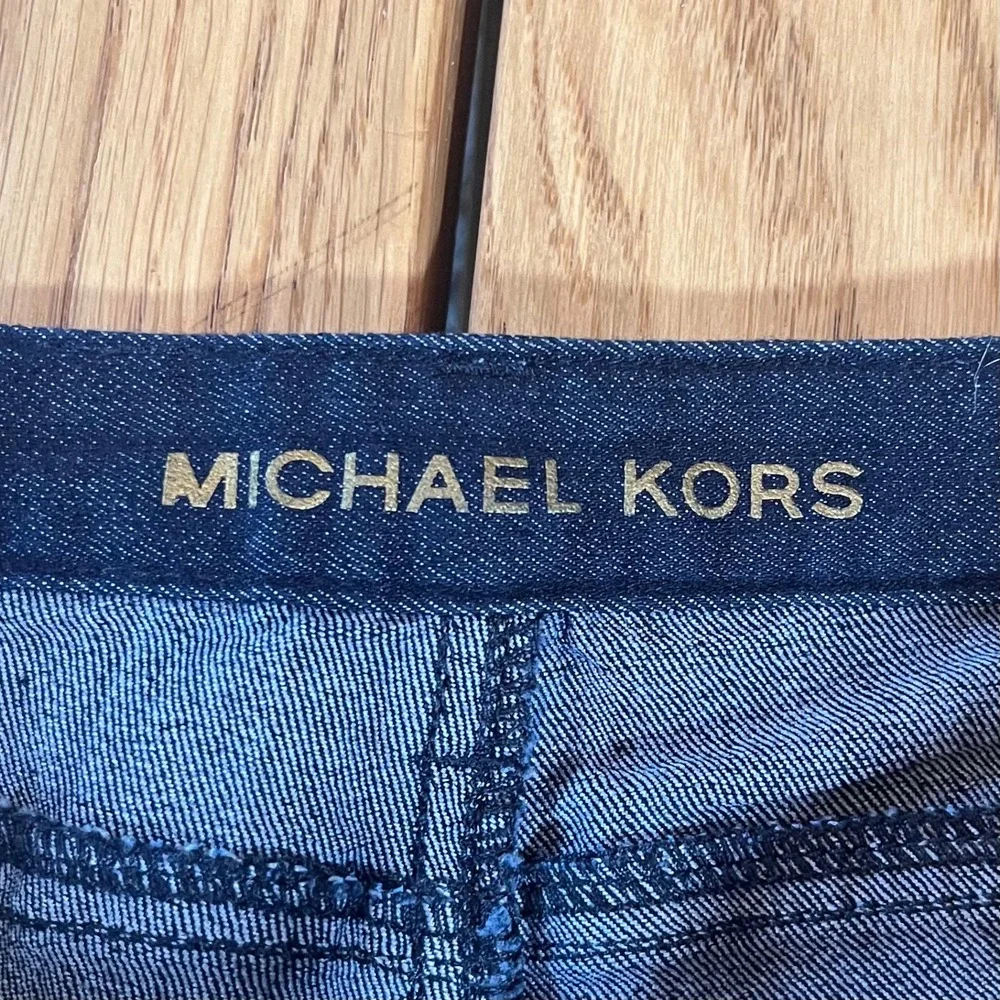 Michael Kors Flare Leg Jeans Women Size 10 Dark Wash Denim Minimalist Aesthetic